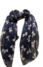 Load image into Gallery viewer, Pretty bow design womens Scarf, great present/gifts. (Green with white bows)