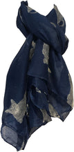 Load image into Gallery viewer, Pamper Yourself Now Blue with Grey Laying Down Cats Scarf Great Present for cat Lovers.