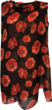 Load image into Gallery viewer, Black poppy Lady Soft Long Shawl/scarf