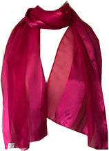 Load image into Gallery viewer, Fuchsia pink chiffon scarf