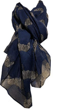 Load image into Gallery viewer, Pamper Yourself Now Navy Blue Zebra Animal Print Large Scarf Soft Summer Fashion London Fashion Fab Gift