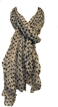 Load image into Gallery viewer, Pamper Yourself Now White with Black Small Spots Design Long Scarf