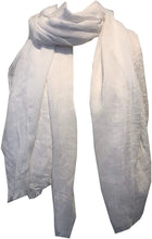 Load image into Gallery viewer, Pamper Yourself Now White Plain Soft Long Scarf/wrap with Frayed Edge