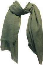 Load image into Gallery viewer, Pamper Yourself Now Aqua Green Plain Soft Long Scarf/wrap with Frayed Edge