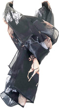 Load image into Gallery viewer, Pamper Yourself Now Black Running Horse Shiny Scarf Thin Pretty Scarf