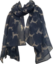 Load image into Gallery viewer, Pamper Yourself Now Labrador Dog Long Soft wrap/Sarong, Great for prsents. (Navy with White)