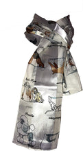 Load image into Gallery viewer, Pamper Yourself Now Cream Shiny Dog Scarf with Different Dog Breeds