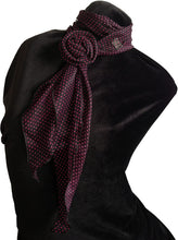 Load image into Gallery viewer, Pamper Yourself Now Black with Pink Small spot Small Scarf with Clip