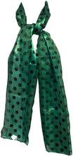 Load image into Gallery viewer, Pamper Yourself Now Green with Black Medium spot Thin Pretty Scarf. Lovely with Any Outfit
