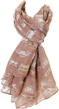Load image into Gallery viewer, Peach Silhouette VW Campervan/Mini car Design Scarf Long Scarf