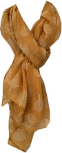Load image into Gallery viewer, Pamper Yourself Now Mustard with White Mulberry Tree Design Ladies Fashion Scarves