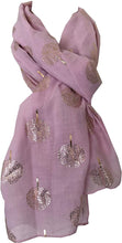 Load image into Gallery viewer, Pamper Yourself Now Pink with Gold Foiled Mulberry Tree Design Ladies Scarf/wrap. Great Present for Mum, Sister, Girlfriend or Wife.