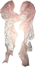 Load image into Gallery viewer, Pamper Yourself Now Dark Pink Stretchy Thin Soft Long Scarf with lace trrim