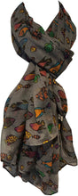 Load image into Gallery viewer, Pamper Yourself Now Grey Fish Scarf with Tropical Fish