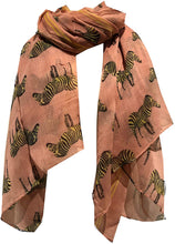 Load image into Gallery viewer, Pamper Yourself Now Light Pink Zebra Animal Print Large Scarf Soft Summer Fashion London Fashion Fab Gift