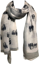 Load image into Gallery viewer, Panda ladies long scarf/wrap. Great for presents/gifts
