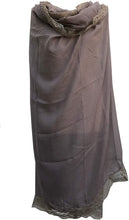 Load image into Gallery viewer, Pamper Yourself Now Brown Plain Long Soft Scarf with lace Trim