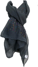 Load image into Gallery viewer, Pamper Yourself Now Plain Grey Scarf with Multi Coloured Sparkle Lovely Long Soft Scarf Fantastic Gift