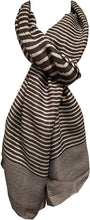Load image into Gallery viewer, Pamper Yourself Now Grey with White Stripes Long Soft Scarf