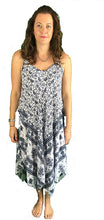 Load image into Gallery viewer, White with Blue Elephant Design Handkerchief Dress Made in Italy (AA74)