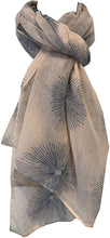 Load image into Gallery viewer, Pamper Yourself Now Beige with Blue Sun Rays Scarf/wrap