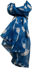 Load image into Gallery viewer, Pamper Yourself Now Bright blue with white Cats Scarf, Beautiful Design, Fantastic for the animal lover in us all