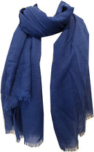 Load image into Gallery viewer, Pamper Yourself Now Royal Blue Plain Soft Long Scarf/wrap with Frayed Edge