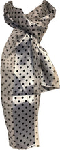 Load image into Gallery viewer, Pamper Yourself Now White with Black Small spot Thin Pretty Scarf. Lovely with Any Outfit