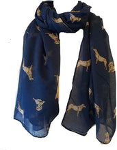 Load image into Gallery viewer, Golden Labrador Retriever ladies dog long scarf/wrap. Great for presents/gifts for retriever dog lovers.