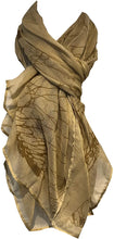 Load image into Gallery viewer, Beige with Brown Eagle and Skull Design Scarf/wrap.