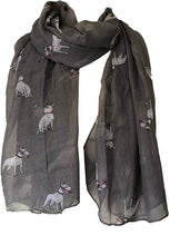 Load image into Gallery viewer, Grey English bulldog scarf