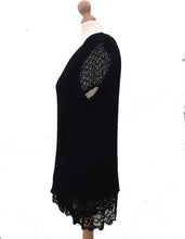 Load image into Gallery viewer, Pamper Yourself Now ltd Ladies Black Crochet lace Short Sleeve top.Made in Italy (AA18)