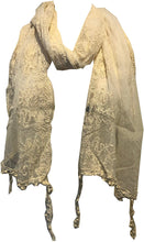 Load image into Gallery viewer, Pamper Yourself Now Cream Pretty lace Soft Long Scarf