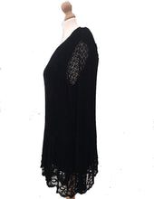 Load image into Gallery viewer, Pamper Yourself Now ltd Ladies Black Crochet lace Long Sleeve top.Made in Italy (AA4)