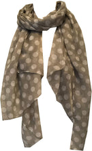 Load image into Gallery viewer, Pamper Yourself Now Light Grey with White Big spot Scarf/wrap