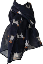 Load image into Gallery viewer, Pamper Yourself Now Navy Blue Jack Russell Dog Scarf/wrap