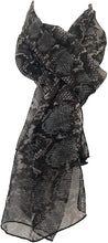Load image into Gallery viewer, Brown/Grey Snake Skin Print Thin Chiffon Style Pretty Scarf Great for Any Outfit Lovely Gift