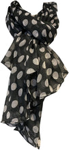 Load image into Gallery viewer, Pamper Yourself Now Dark Grey with White Big spot Scarf/wrap