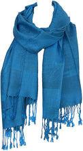 Load image into Gallery viewer, Turquoise Pashmina Style Scarf, Lovely Soft - Lovely Summer wrap, Fantastic Gift