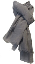 Load image into Gallery viewer, Pamper Yourself Now Silver Plain Soft Long Scarf/wrap with Frayed Edge