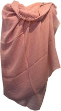 Load image into Gallery viewer, Baby pink plain soft long Scarf/wrap with frayed edge