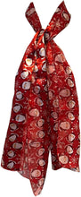 Load image into Gallery viewer, Pamper Yourself Now Red Father Christmas Design Scarf Thin Pretty Christmas Scarf