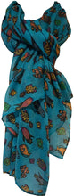 Load image into Gallery viewer, Pamper Yourself Now Teal Fish Scarf with Tropical Fish