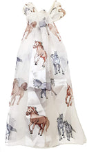 Load image into Gallery viewer, Pamper Yourself Now Cream Running Horse Shiny Thin Pretty Scarf