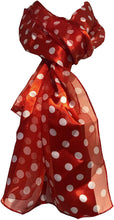 Load image into Gallery viewer, Pamper Yourself Now Red with White Medium spot Thin Pretty Scarf. Lovely with Any Outfit