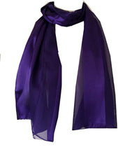 Load image into Gallery viewer, Plain Purple Faux Chiffon and Satin Style Striped Scarf Thin Pretty Scarf Great for Any Outfit