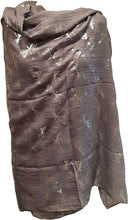 Load image into Gallery viewer, Pamper Yourself Now Dark Grey with Silver Foiled Glitter Dragonfly Design Long Scarf/wrap