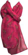 Load image into Gallery viewer, Pink giraffe long soft scarf