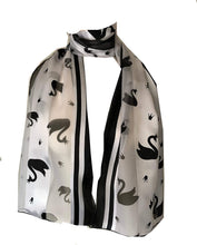 Load image into Gallery viewer, Pamper Yourself Now Swan Design Ladies Thin Pretty Scarf. Swan Gift for Women.