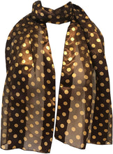 Load image into Gallery viewer, Pamper Yourself Now Brown with Beige Medium spot Thin Pretty Scarf. Lovely with Any Outfit